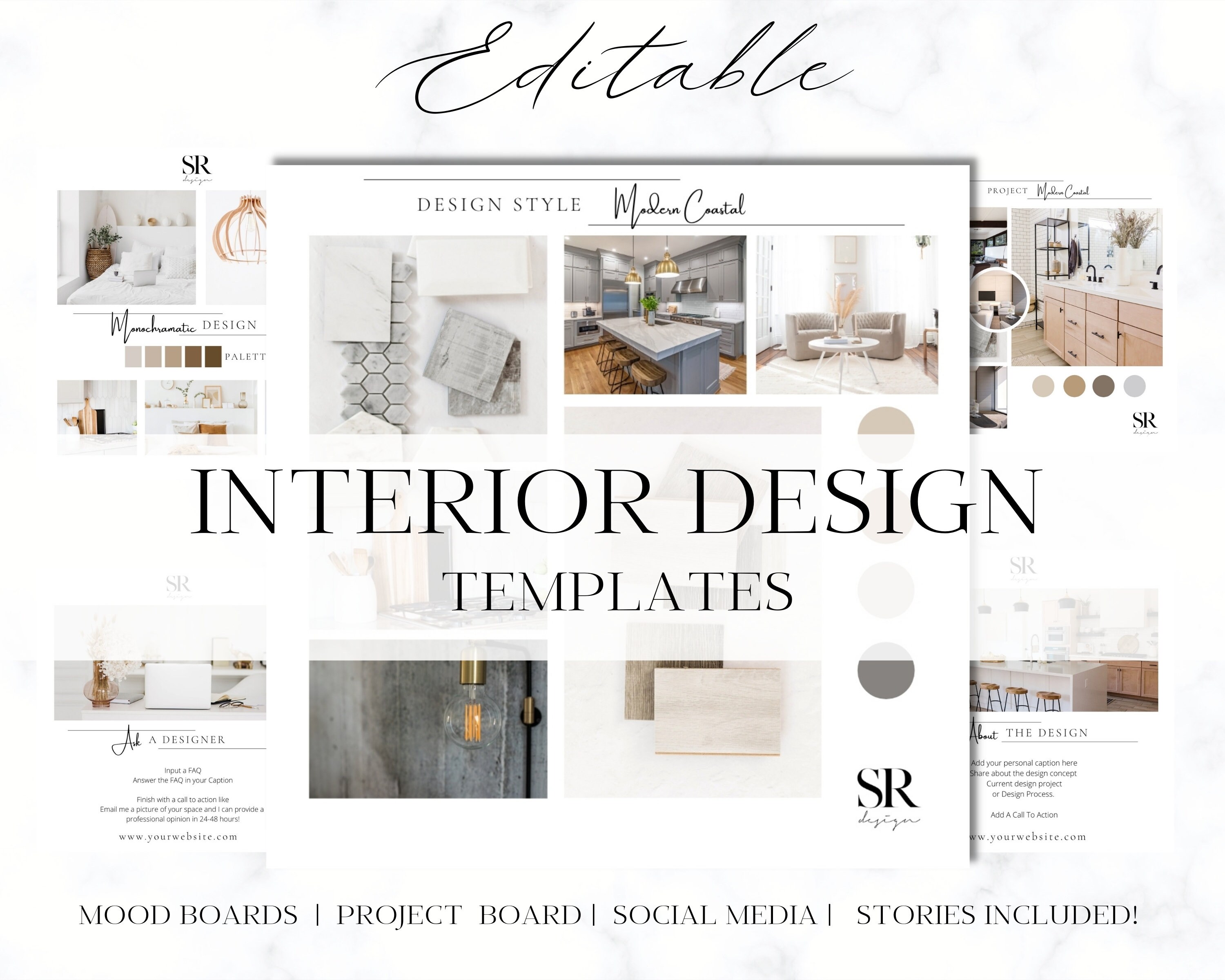 Editable Home Design Moodboards Decor Design Concept Style - Etsy