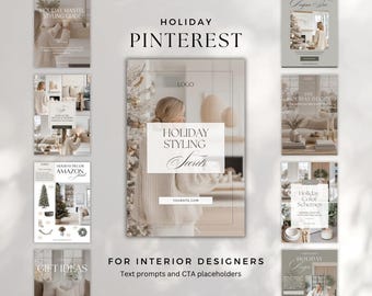Marketing navideño en Pinterest con fotos de archivo de lujo para diseñadores de interiores y decoradores de interiores.