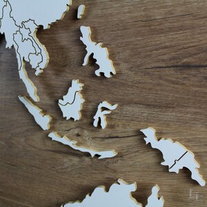 Weltkarte Amundsen 3D Vintagestyle: Dekorholz Viele Varianten mit Kork & Holz 3D Effekt Handgefertigt merkecht afbeelding 5