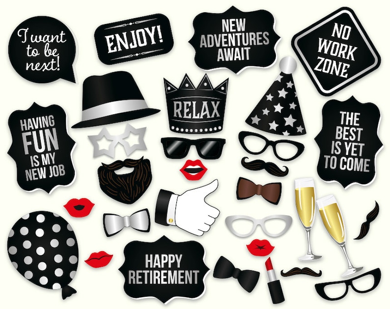Retirement Photo Booth Props: Printable PDF. Retirement Party - Etsy UK