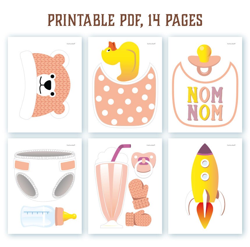 Girl Baby Shower Photo Booth Props: Printable PDF. Baby Shower | Etsy