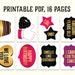 Birthday Photo Booth Props: Printable PDF. Pink and Gold Birthday Party ...