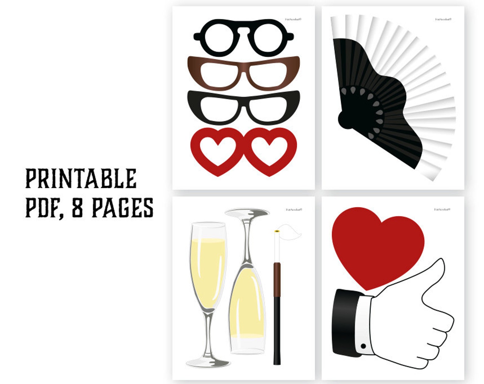 Vintage Photo Booth Props Printable PDF. Classic Roaring 20s Etsy