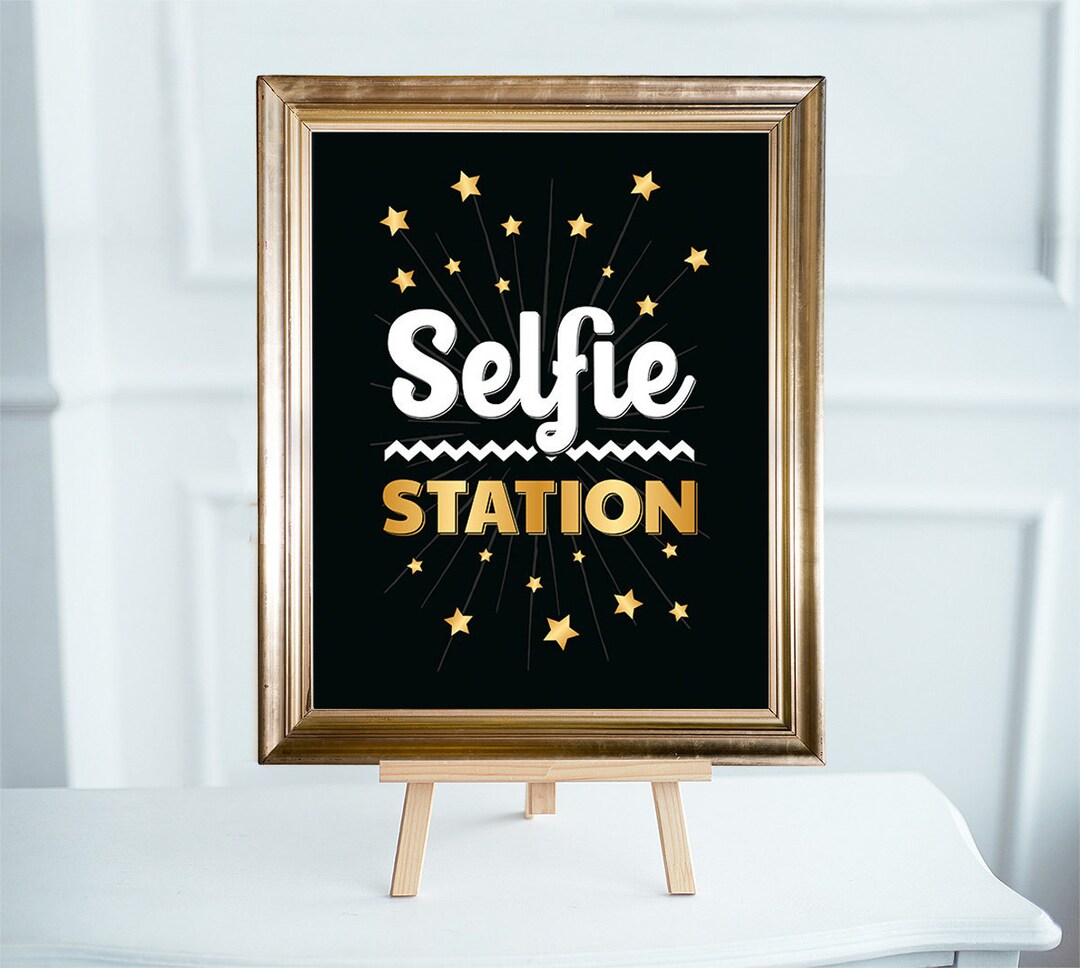 Selfie Station Sign. Printable Photo Booth Decoration. Wedding Reception, Bridal Shower Party ...