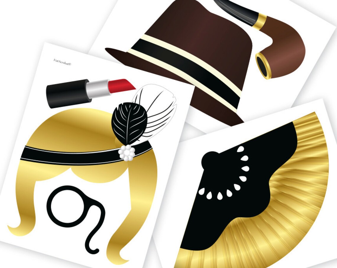 Gatsby Photo Booth Props Printable PDF. Great Gatsby Props. - Etsy