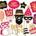 50th Birthday Photo Booth Props: Printable PDF. Hot Pink and Gold ...