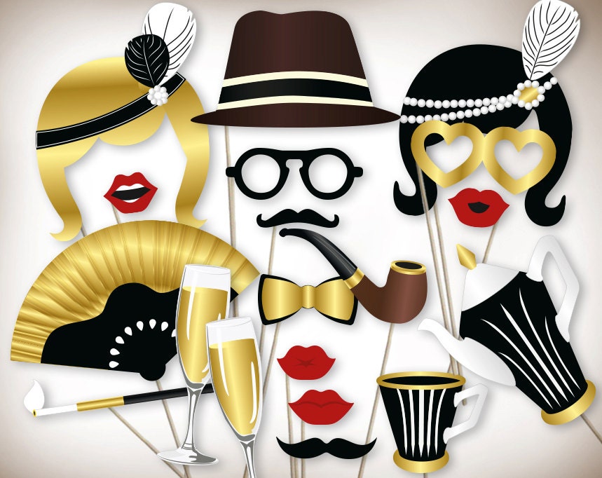 Gatsby Photo Booth Props Printable PDF. Great Gatsby Props. - Etsy