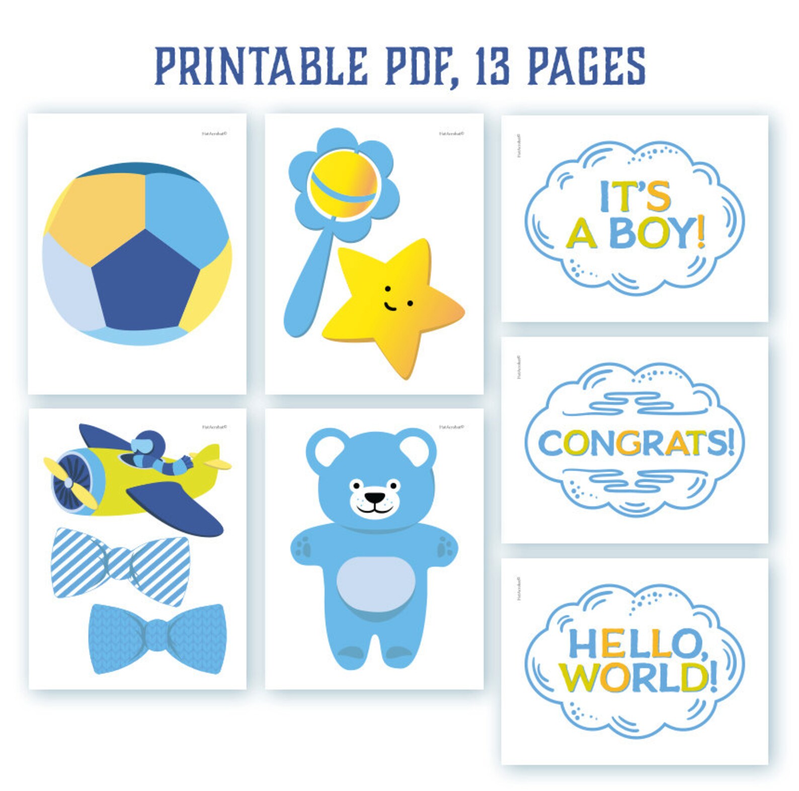 Baby Boy Photo Booth Props: Printable PDF. Baby Boy Photo | Etsy