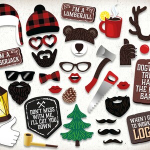 Lumberjack Photo Booth Props : Printable PDF. Lumberjack Party ...