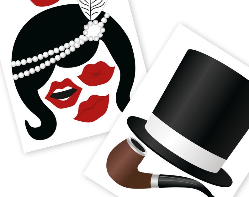 Vintage Photo Booth Props: Printable PDF. Classic Roaring 20s - Etsy