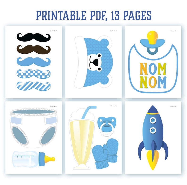 Baby Boy Photo Booth Props: Printable PDF. Baby Boy Photo - Etsy