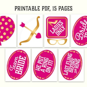 Bachelorette Photo Booth Props: Printable PDF. Bachelorette Party Photo ...