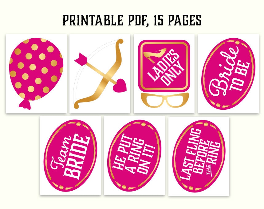 Bachelorette Photo Booth Props: Printable PDF. Bachelorette - Etsy