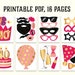 40th Birthday Photo Booth Props: Printable PDF. Hot Pink and Gold ...