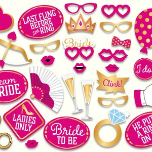 Bachelorette Photo Booth Props: Printable PDF. Bachelorette Party Photo ...