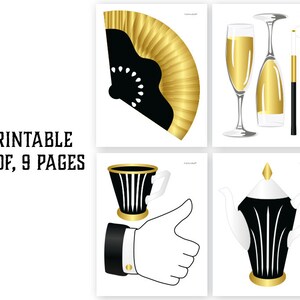 Gatsby Photo Booth Props Printable PDF. Great Gatsby Props. New Years ...