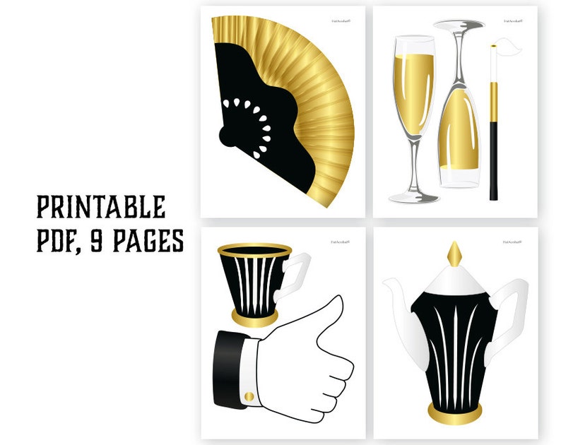 Gatsby Photo Booth Props Printable PDF. Great Gatsby Props. - Etsy