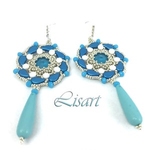 &quot;ONDA&quot; earrings PDF pattern. Step by step. Step by step.