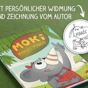 Personalisiertes Bilderbuch für 2-5 Jährige "Moki mampft Mangos"