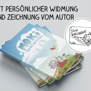 Personalisiertes Bilderbuch für 2-5 Jährige "Moki träumt vom Fliegen""