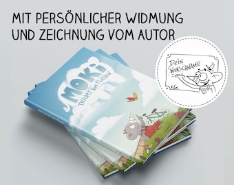 Personalisiertes Bilderbuch für 2-5 Jährige "Moki träumt vom Fliegen""