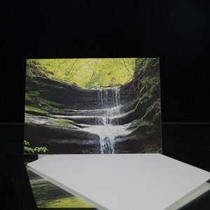 Cascada 3 x 5 nota tarjeta naturaleza, cascada, tarjeta de nota en blanco, fotografía