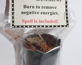 Banishing Candle, Remove Bad Energies, Herbal Candle, Spell Candle, Banishing Spell, Intention Candle.
