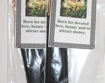 Stick Incense, Honeysuckle, Honeysuckle Stick Incense, Attract Money, Bring devoted love, Witch Shop, Honeysuckle Incense Sticks.