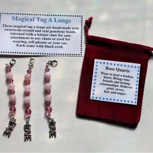 Purse Charm, Attract Love, Rose Quartz Beads, True Relationships, Zipper Charm, Love Charm.
