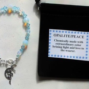 Fairy Bracelet, Gemstone Bracelet, Crystal Bracelet, Opalite Beads, Fairy Blessings of Love and Light, Attract Fairies, Fairy Charm.