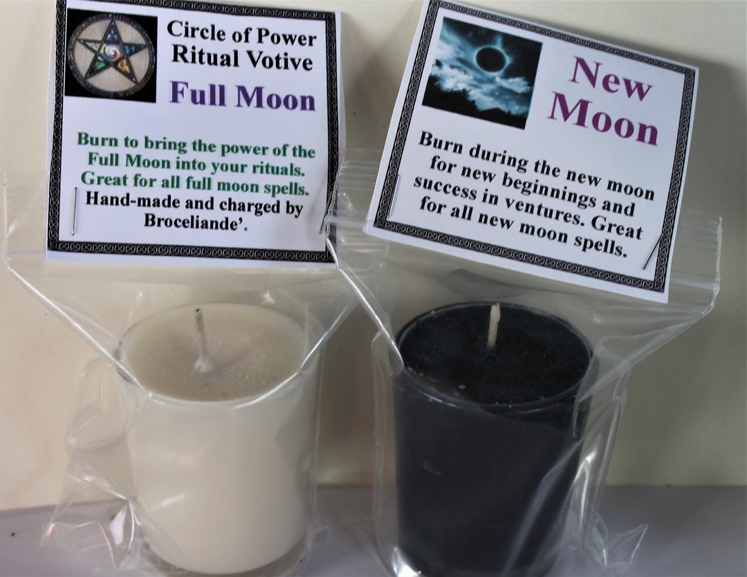 New Moon Candle Full Moon Candle Power of the Moon Wicca Etsy