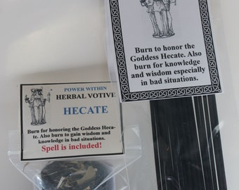 Goddess Hecate Deal, Hecate Spell Candle, Gain Wisdom, Knowledge, Herb Candle.