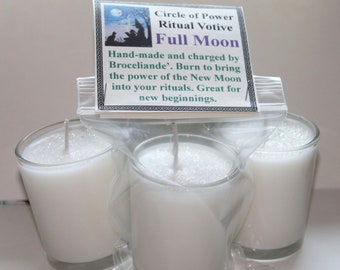 Full Moon Candle, New Beginnings, Healing, Soy Candle, Wicca, Wicca Supplies.