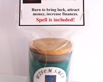Money Candle, Attract Money, Bring Luck, Increase Finances, Aventurine Crystals, Intention Candle, Spell Candle, Power Candle.
