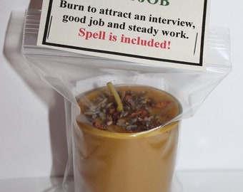 Get a Job Candle, Get a Job, Job Interview, Job Promotion, Need a Job, Herbal Candle, Spell Candle.