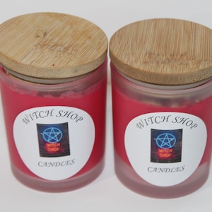 Love Spell Candle, Herbal Candle, Crystal Candle, Bring Love, Passion, Intention candle, Spell Candle, Rose Quartz Crystals, Red Coral.