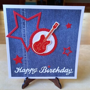 Biglietto di buon compleanno, biglietto di compleanno, biglietto per adolescenti, biglietto per chitarra, biglietto per scrapbooking