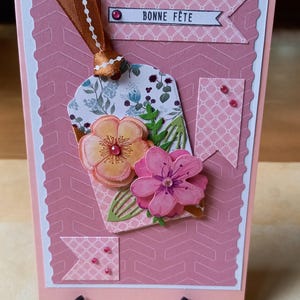 Carte romantique : Bonne Fête carte scrapbooking