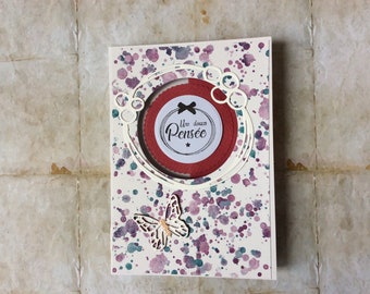 Carte Pop Up Une douce pensée , carte scrapbooking