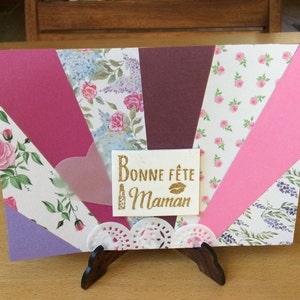 Carte faite main Bonne Fête Maman scrapbooking