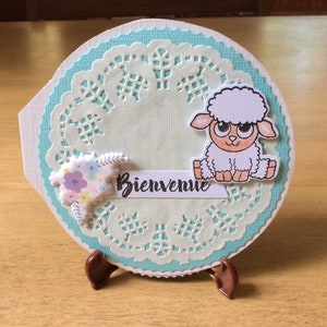 Carte Bienvenue pour une naissance faite main