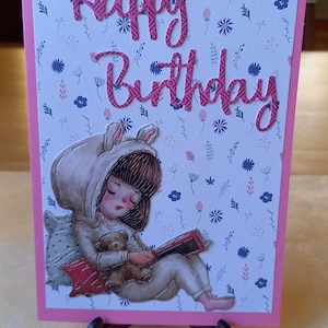 Carte Happy Birthday, Carte Enfance , Carte Printemps , Carte Scrapbooking