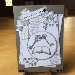 Carte faite main Vintage « Juste pour toi » . Carte Scrapbooking