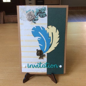 Carte Invitation faite main, carte scrapbooking