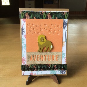 Carte ambiance africaine « Aventure « faite main carte scrapbooking