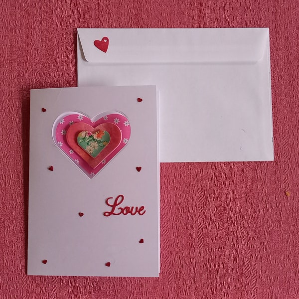 Carte Amour , carte Saint Valentin , carte scrapbooking