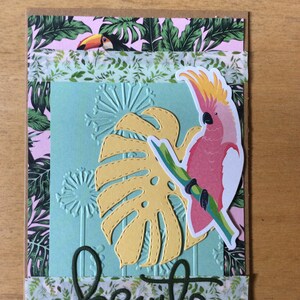 Carte Exotique  « Beauté «  faite main carte scrapbooking