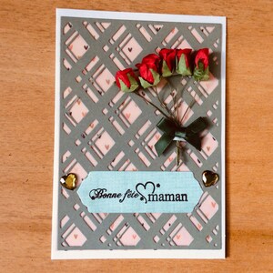 Carte Bouquet de fleurs Bonne Fête Maman , carte scrapbooking