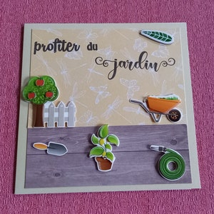 Carta di primavera. Godetevi la carta Giardino. Scheda di scrapbooking