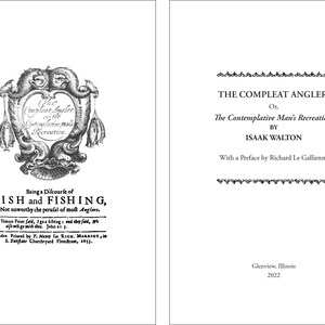 The Compleat Angler by Izaak Walton. Sold in unfolded sheets.